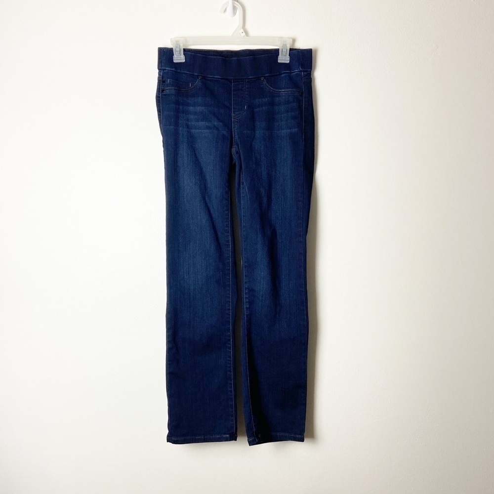 LIVERPOOL • Women’s Dark Wash Pull On Straight Leg Jeans Dunmore Dark Size 6